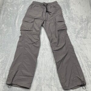 Fashion NOVA Cargo Pants Men's Small Gray Elastic Waist Drawstring Pockets
